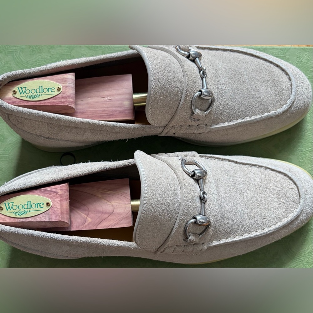 Gucci Horsebit Loafers Suede Oatmeal 8M/9.5W - Picture 4 of 9